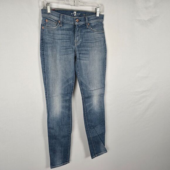 7 For All Mankind Jeans Women's 27 Blue Medium Wash The Skinny - Picture 16 of 16